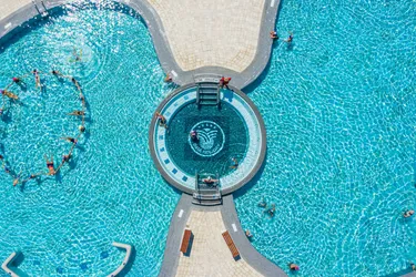 Zwembad van camping Laguna Blu van boven