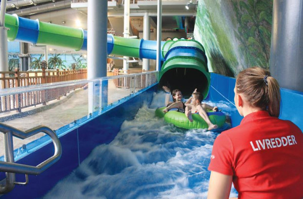 lalandia billund, glijbaan aquadome