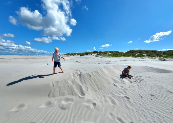 Kinderen spelen op het strand in Friesland bij Landal Esonstad