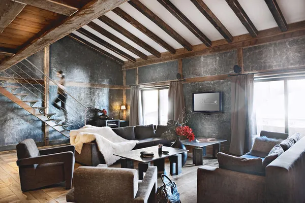 Wintersport kinderen, Hotel CGH Les Suites du Nevada, hotelkamer zithoek