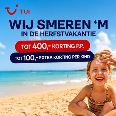 TUI TB aug26_overlayer 4 Herfstvakantie korting